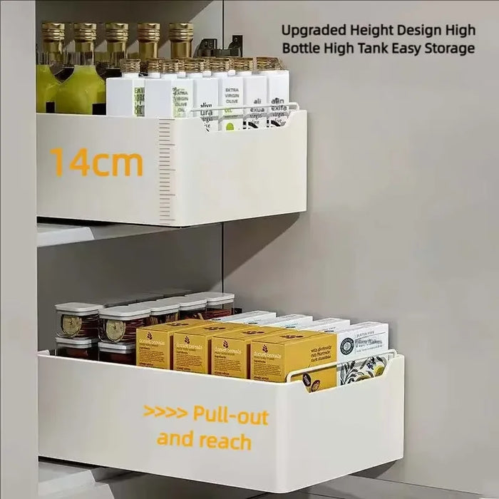 Under-sink Pull-out Drawer Organiser – No-drill Sliding Storage Rack for Kitchen & Bathroom