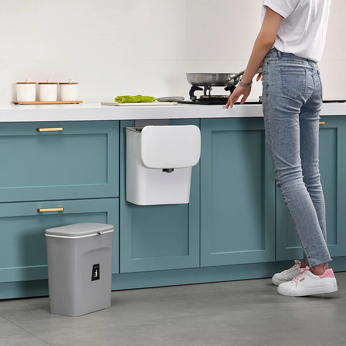 Kitchen Compost Bin — 9L Hanging Bin with Odour-Sealing Lid