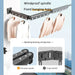 Aluminium Folding Wall-Mounted Drying Rack — Space-Saving Collapsible Clothes Hanger