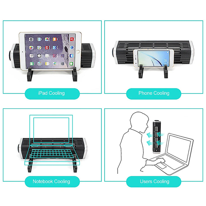 CF-1691 USB Cooling Fan with Adjustable Stand — Horizontal & Vertical Laptop Cooler