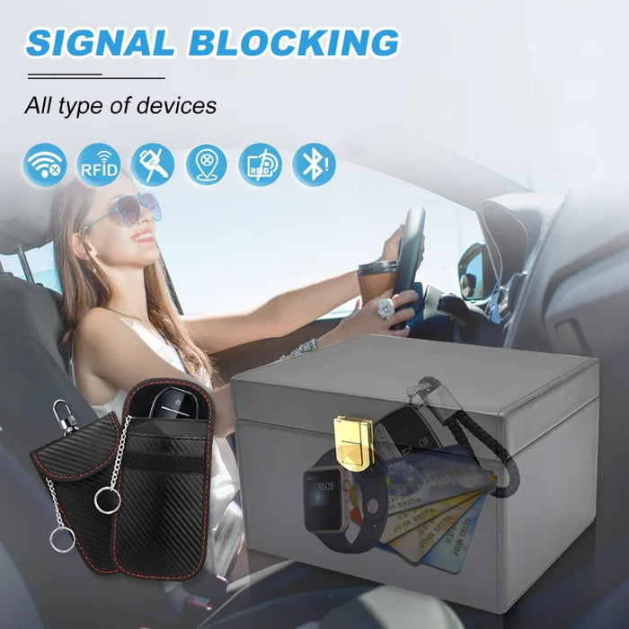Faraday Box & Pouch Set — Keyless Car Key Signal Blocker