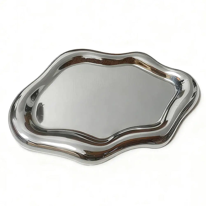 Cloud-Shaped Jewellery Tray – Plastic PP Organiser (19.5×13.5×1.5cm) – White or Silver