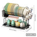 2-Tier Dish Drying Rack with Drip Tray, Cup & Utensil Holders
