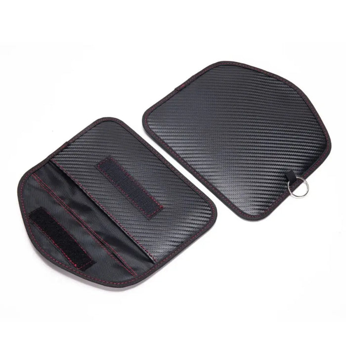 Universal Car Key Signal Blocking Pouch — RFID Faraday Case, Carbon Fiber, 20 × 10 cm