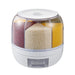 6-Compartment Rotating Grain Dispenser — Sealed, Insect-Proof Kitchen Storage