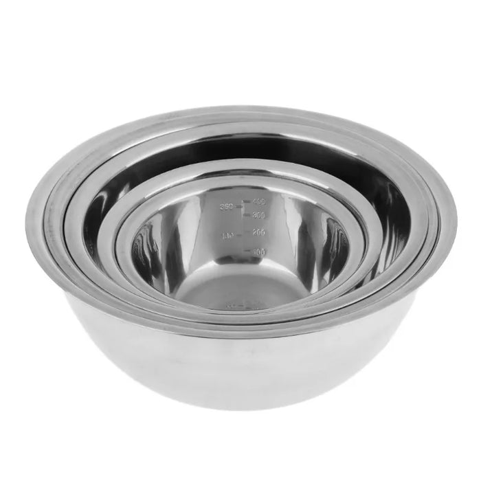 5-piece Stainless Steel Nesting Mixing Bowls (14–24cm) – Non-slip, Lightweight