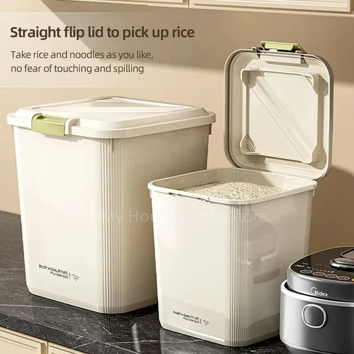 10kg Rice Storage Container – Sealed Grain Dispenser with Buckle & Measuring Cup