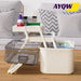 Large Capacity Foldable Medicine Storage Box with Clear Lid — Modern White Plastic Organiser
