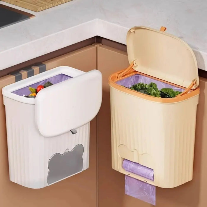 Cabinet Compost Bin with Lid — 6L or 10L, Wall‑Mount or Free‑Standing
