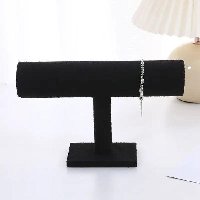 Velvet T-Bar Jewellery Display Stand – Necklace, Bracelet & Watch Holder