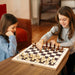 Three-in-One Wooden Game Set — Chess, Checkers & Backgammon, Portable