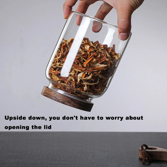 Glass Sealed Storage Jar with Wooden Lid — 1.2 L, 2 L or 2.8 L