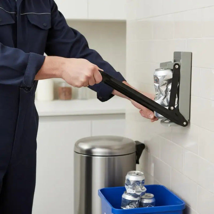 Heavy-Duty Metal Can Crusher for 12oz & 16oz Cans — Wall-Mount Can Smasher with Bottle Opener