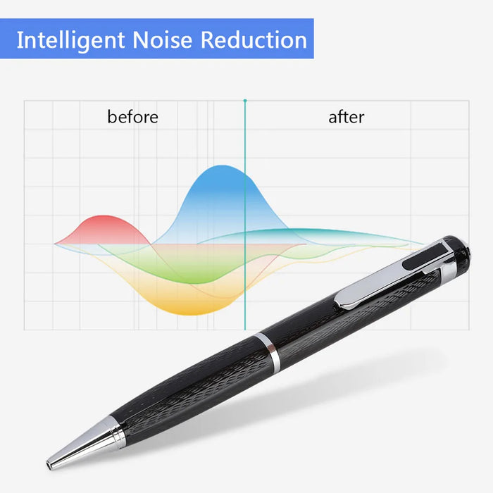 Pen-style Digital Voice Recorder — 12‑hour Continuous, 192kbps, One-button