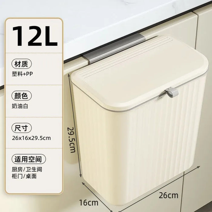 8L / 12L Kitchen Compost Bin with Lid – Countertop or Under-Sink Hanging Bin