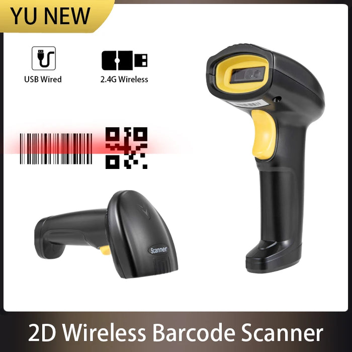 Handheld 1D & 2D Barcode Scanner – Wired and 2.4G Wireless Bluetooth Models