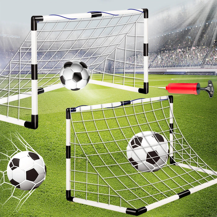 Children's Foldable Football Goal with Pump & Ball — Outdoor Lawn Training Gift