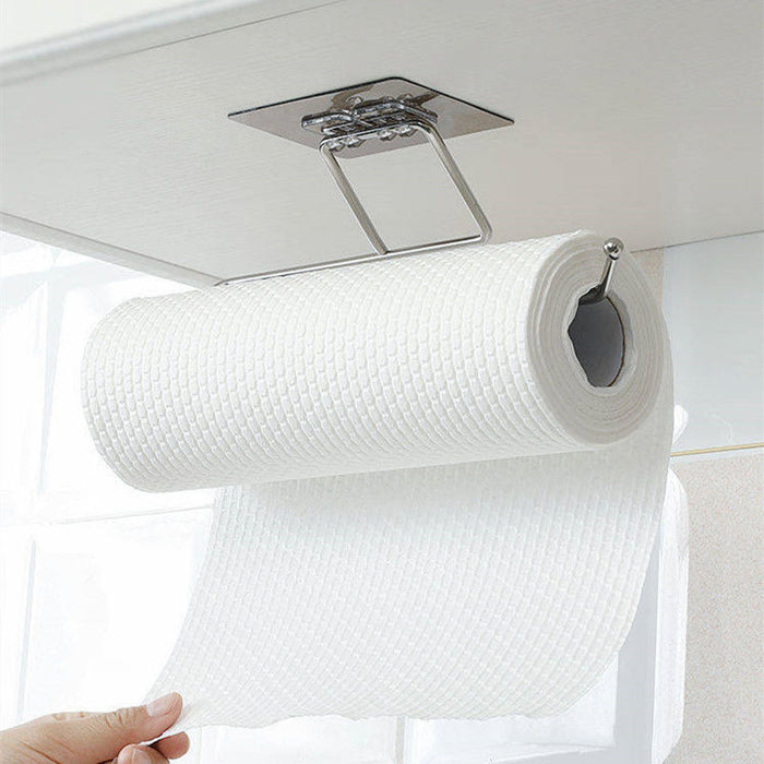 Under-Cabinet Self-Adhesive Paper Towel Holder — Stainless Steel, 27 x 7 cm