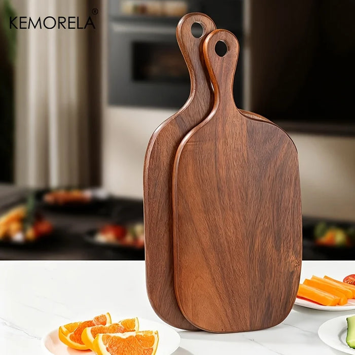 Wooden Cutting Board with Handle — Food-Safe Chopping Board for Meat, Cheese & Pizza