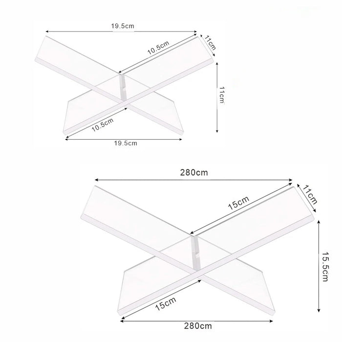 Acrylic Book Stand — Folding Display Holder for Cookbooks, Bibles & Texts (S/L, Black/White/Clear)