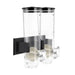 3L Wall‑Mounted Double Cereal Dispenser — Black with Measuring Cups