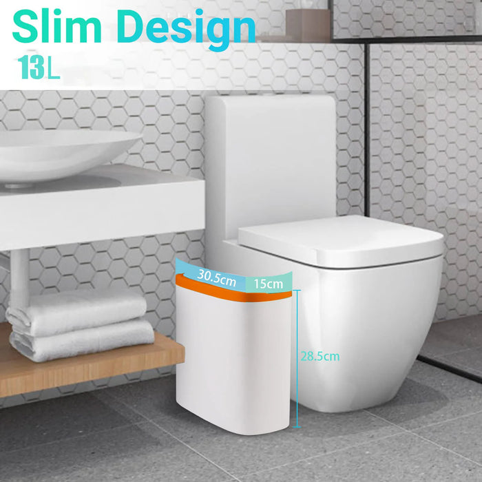 Automatic Touchless Bin with Lid — Motion Sensor, Waterproof Slim Design (13L)
