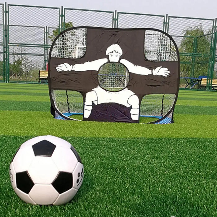 Foldable Heavy-Duty Kids' Football Goal – 120×80×80cm, Reinforced Net (Blue)