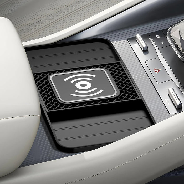 15W Fast Wireless Charging Pad – Non-slip Car Mat, USB-powered (Type-C or USB)