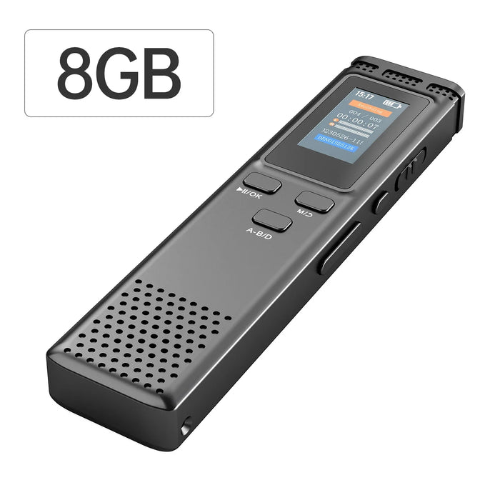 Digital Voice Recorder — 64GB / 16GB / 8GB, Voice-Activated MP3 Player with Noise Reduction