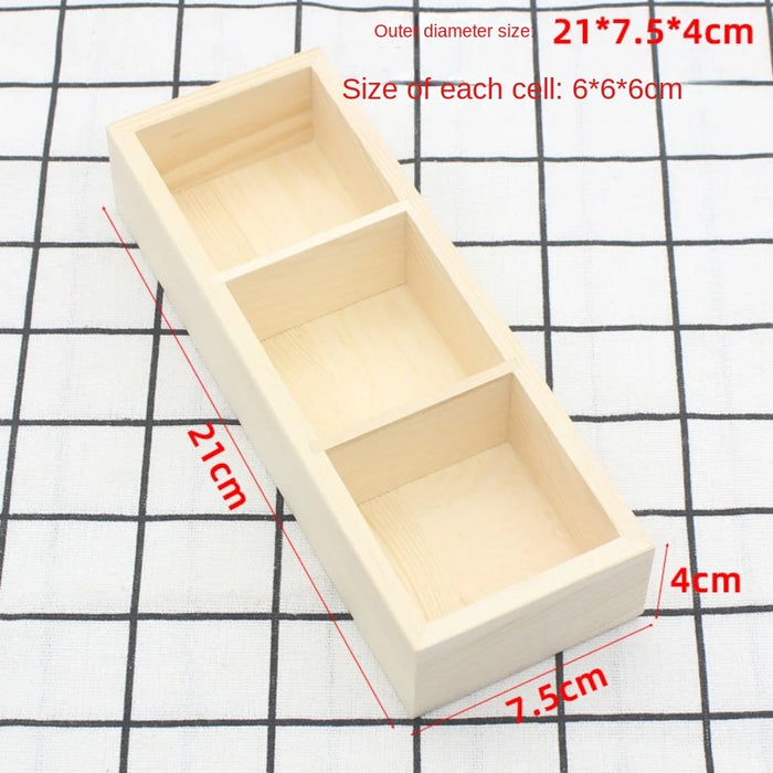 Solid Wood Retro Tea Bag Holder — Multi-Compartment Desktop Storage (White/Brown)