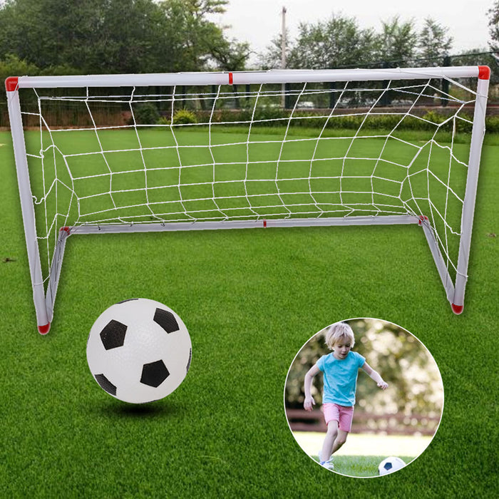 106/120cm Kids Indoor & Outdoor Football Goal Set with Ball and Pump