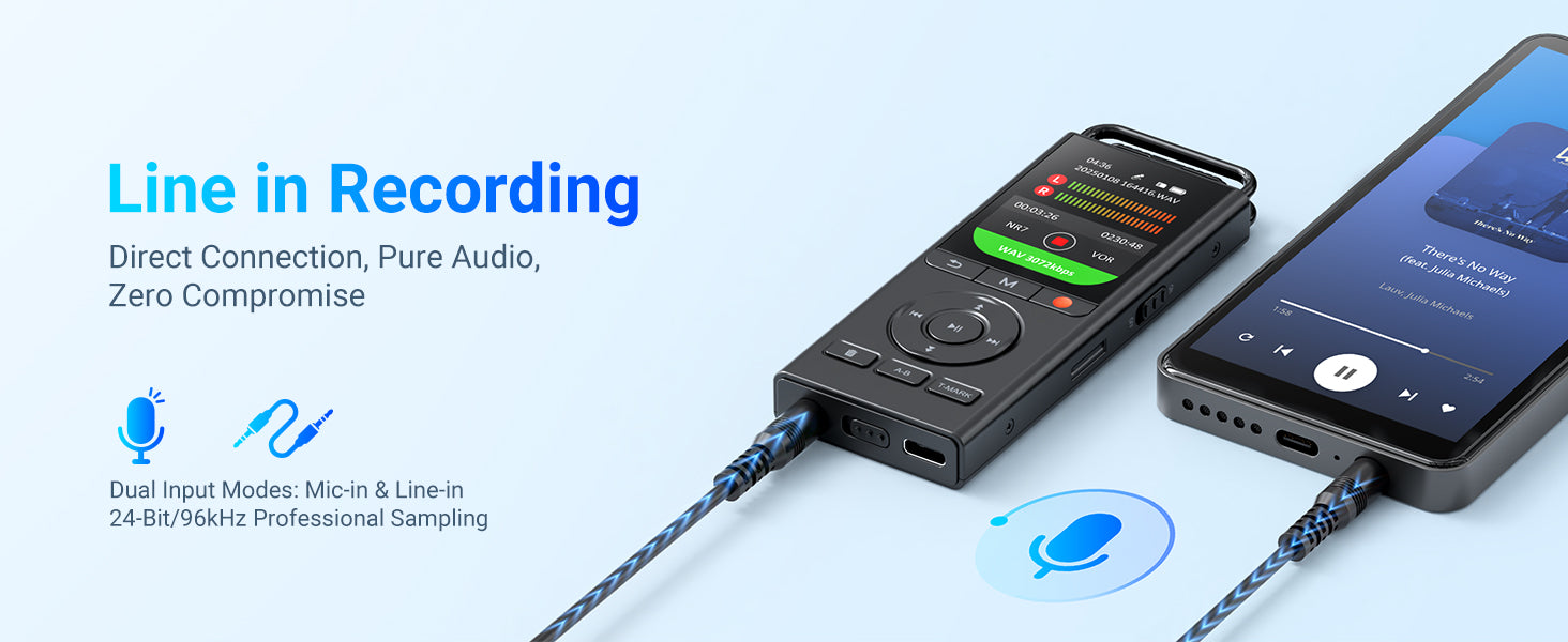 144GB Digital Voice Recorder — Voice-Activated for Lectures, Meetings & Interviews