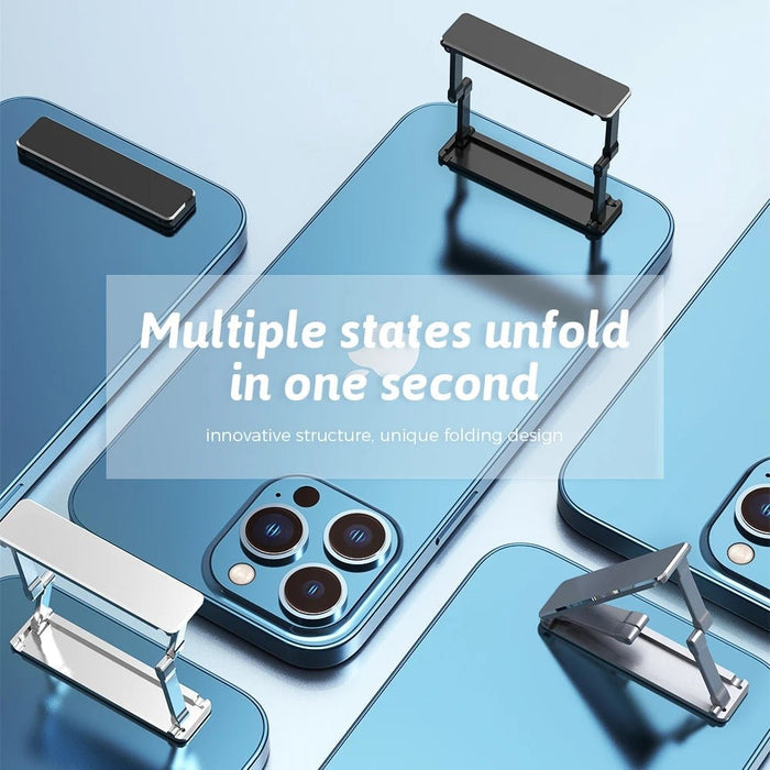 Aluminum Alloy Mini Invisible Stand - Foldable Phone Holder, Universal Back Sticker Bracket - Ideal for iPhone 14/13 Pro, Xiaomi 13, Samsung Users - Shopsta EU