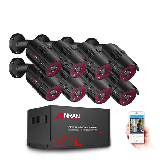 Anran 1080P Home Security Camera System - Outdoor 2/4/6/8 Channel H.265+ DVR CCTV, WIFI Surveillance, 90ft IR Night Vision, Smart Playback, Motion Alert - IP66 Waterproof for All-Weather Protection - Shopsta EU