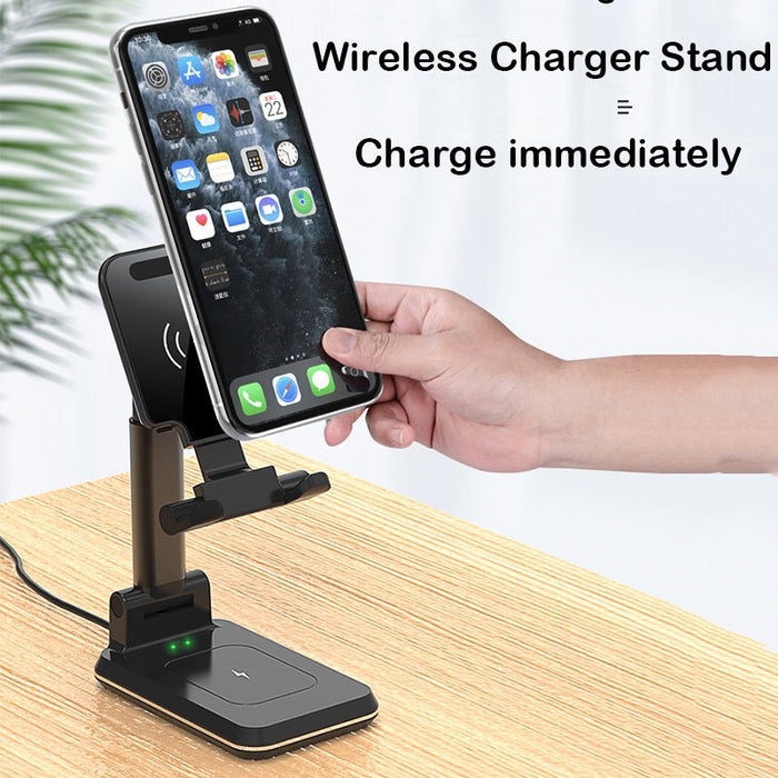 Bakeey 10W - Wireless Charger Dual Coils, Charging Pad, Earbuds Charger, Foldable Desktop Phone Holder, Tablet Stand - For 4.7-12.9 Inch Smartphones, Tablets, iPhone 11, iPad Pro 2020, Apple AirPods Pro - Shopsta EU