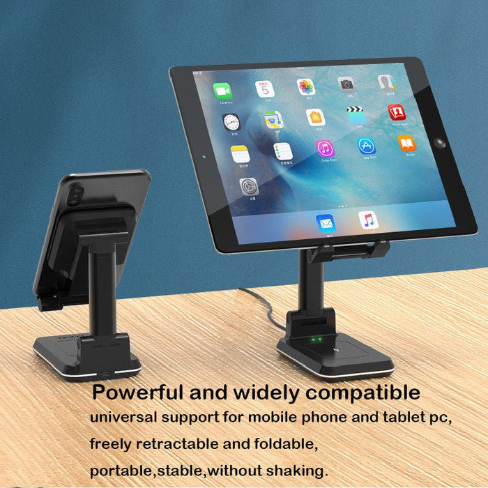 Bakeey 10W - Wireless Charger Dual Coils, Charging Pad, Earbuds Charger, Foldable Desktop Phone Holder, Tablet Stand - For 4.7-12.9 Inch Smartphones, Tablets, iPhone 11, iPad Pro 2020, Apple AirPods Pro - Shopsta EU