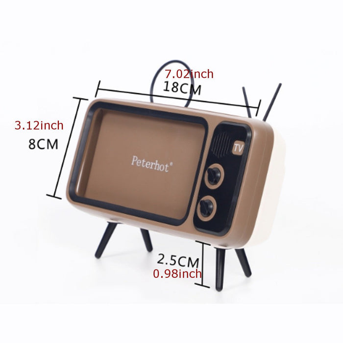 Bakeey Mini Retro TV Pattern Desktop Stand - Cell Phone Holder, Lazy Bracket, Compatible with 4.7 to 5.5 inch Mobile Phones - Ideal for Watching Videos & Shows Hands-free - Shopsta EU