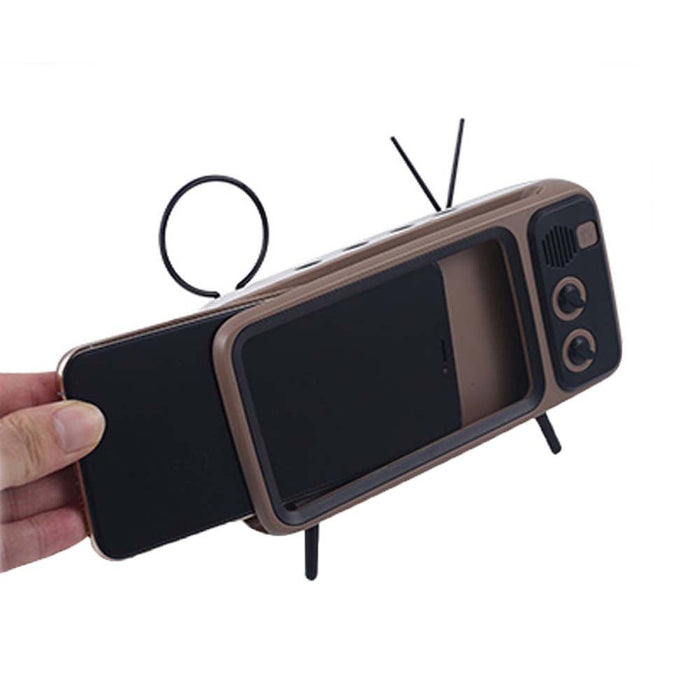 Bakeey Mini Retro TV Pattern Phone Stand - Desktop Holder, Lazy Bracket for Mobile Phones - Suitable for Devices between 4.7 to 5.5 inches - Shopsta EU