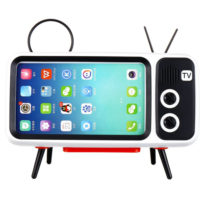 Bakeey Mini Retro TV Pattern Phone Stand - Desktop Holder, Lazy Bracket for Mobile Phones - Suitable for Devices between 4.7 to 5.5 inches - Shopsta EU