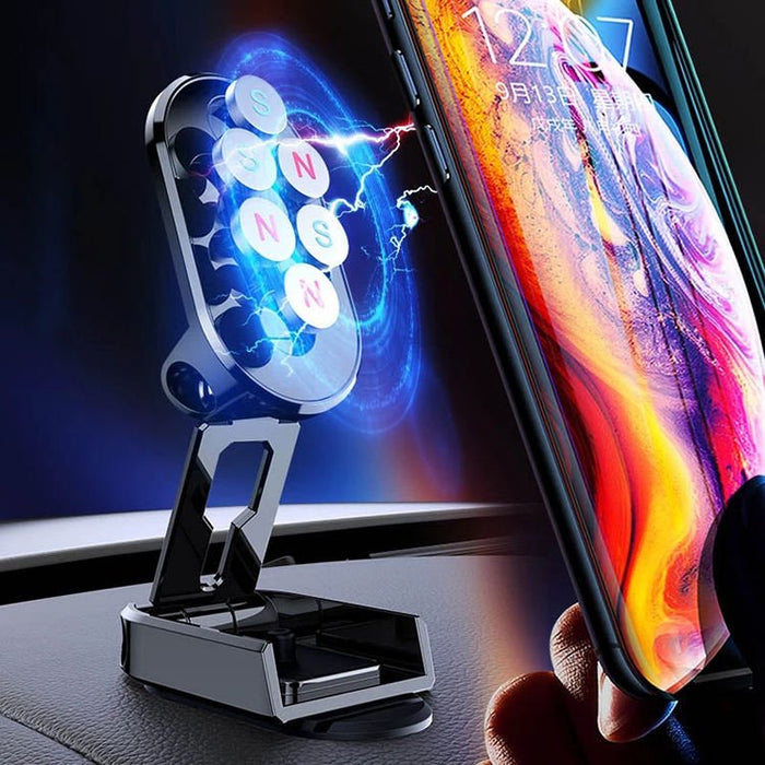 Bakeey Strong Magnetic Folding Holder - Adjustable 360 Degrees Rotation Car Phone Accessory for iPhone 14, Samsung Galaxy Note S21 Ultra, Huawei Mate 50, OnePlus 9 Pro - Ideal for Secure and Versatile Smartphone Mounting in Cars - Shopsta EU