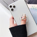 Bakeey Transparent Phone Ring Holder Stand - 360 Degree Rotation, Diamond Decoration, Finger Grip, Desk Accompaniment - Designed for Comfortable and Stylish Phone Handling - Shopsta EU