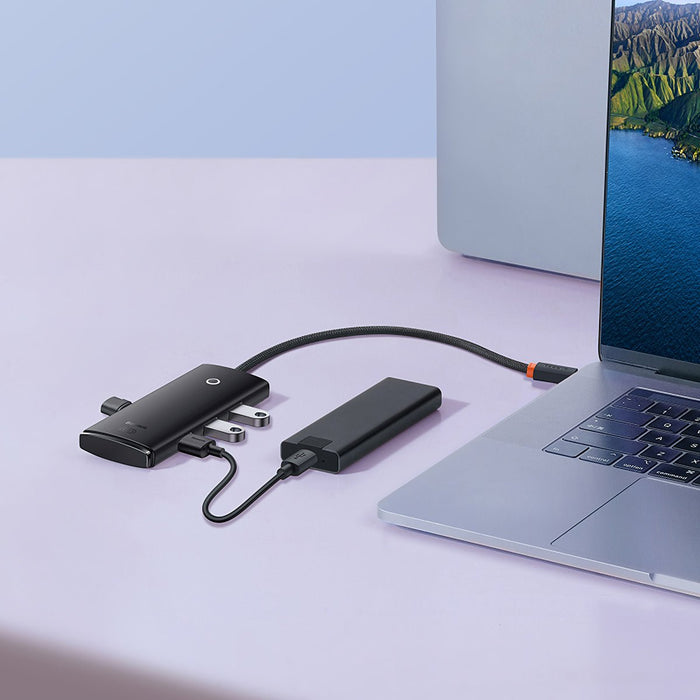 Baseus Lite Series USB HUB - 4-in-1 Type-C/USB-A to 4 USB 3.0 Adapter, Compatible with MacBook Pro Air, Huawei Mate 30 - Perfect for Expanding USB-C 3.0 Connectivity - Shopsta EU