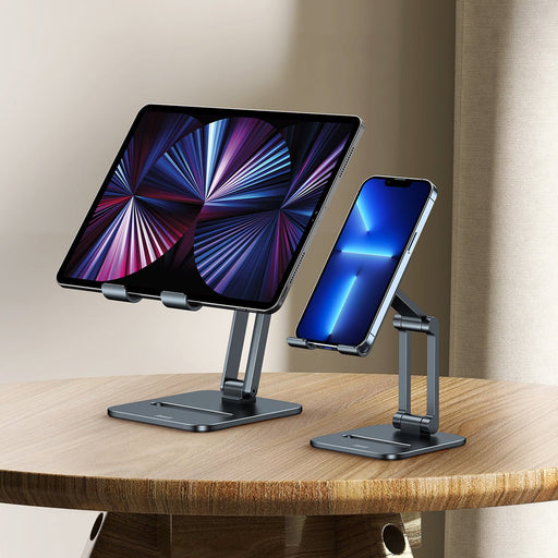 Beseus Desktop Biaxial Foldable Metal Stand - iPhone 14, 13, 12, Samsung Galaxy Z Fold4, Xiaomi 13, iPad Pro Holder - Ideal for Hands-Free Video Calls and Entertainment - Shopsta EU