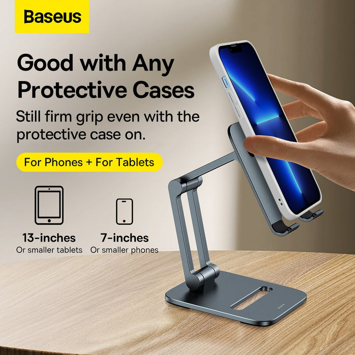 Beseus Desktop Biaxial Foldable Metal Stand - iPhone 14, 13, 12, Samsung Galaxy Z Fold4, Xiaomi 13, iPad Pro Holder - Ideal for Hands-Free Video Calls and Entertainment - Shopsta EU