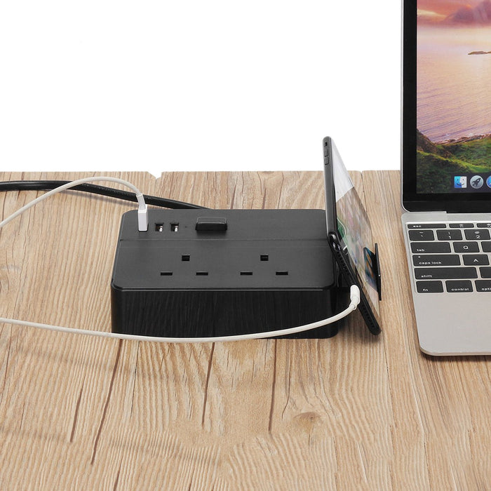 Brand & Model - 3-Port USB Extension Socket with 1.5M Cord & 2500W 10A Power Capacity - Ideal Desktop Charging Stand for US/UK/EU Plugs - Shopsta EU