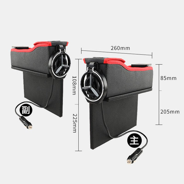 Car Seat Gap Storage Box - Multifunctional, USB Charging, Leather with Water Cup & Phone Holder - Ideal Car Organizer for Left/Right Side Use - Shopsta EU