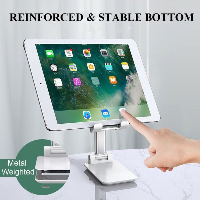 CCT4 Universal Folding Telescopic Stand - Desktop Mobile Phone and Tablet Holder for iPad Air, iPhone 12 XS 11 Pro, POCO X3 NFC - Ideal for Hands-Free Viewing and Video Calls - Shopsta EU