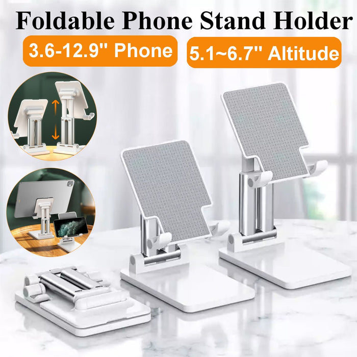 CCT7 Universal Folding Telescopic Stand - Desktop Mobile Phone and Tablet Holder for iPad Air, iPhone 12, XS, 11 Pro, POCO X3 NFC - Ideal Accessory for Home or Office Use - Shopsta EU