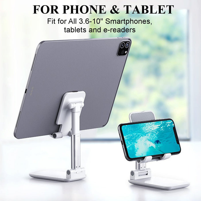 CCT9 Universal Folding Telescopic Stand - Desktop Mobile Phone and Tablet Holder Compatible with iPad Air, iPhone 12, XS, 11 Pro, POCO X3 NFC - Ideal Stand for Work, Home and Travel Use - Shopsta EU
