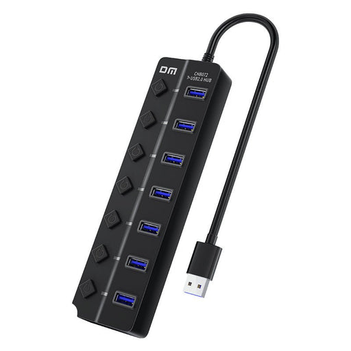 DM CHB072 - 7-in-1 USB 2.0 Splitter Docking Station & Multiport Hub for PC & Laptop - Expand Your Computer's Connectivity - Shopsta EU